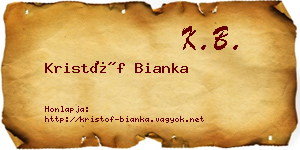 Kristóf Bianka névjegykártya