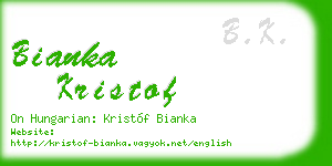 bianka kristof business card