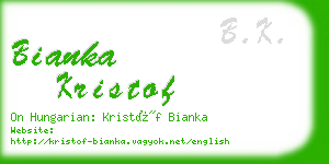 bianka kristof business card